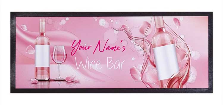 Advertising Desk Bar Top Counter Mats Custom Printed Polyester Pub Gin Beer Mats Neoprene Wine Rubber Bar Runner Mats