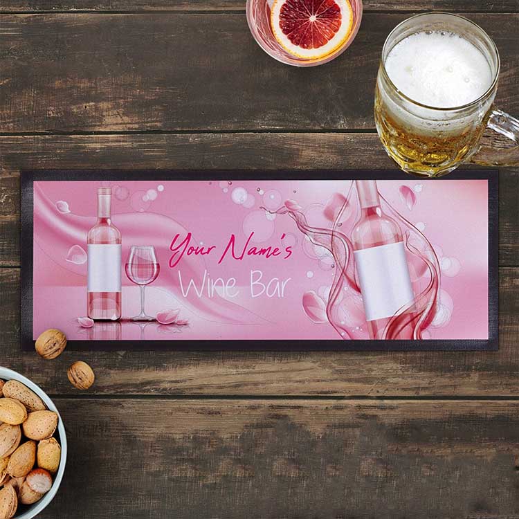 Advertising Desk Bar Top Counter Mats Custom Printed Polyester Pub Gin Beer Mats Neoprene Wine Rubber Bar Runner Mats