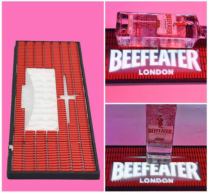 Beefeater Gin Wine POS Promotion PVC Beer Mat Cocktail Rubber Spill Mats Glow In Dark Personalised Bar Runner LED Bar Mats