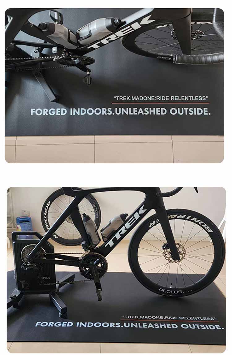 Bicycle Accessories Indoor Custom Printed Bike Fitness Rubber Floor Mat Non-slip Bike Trainer Mat For Cycletrainers