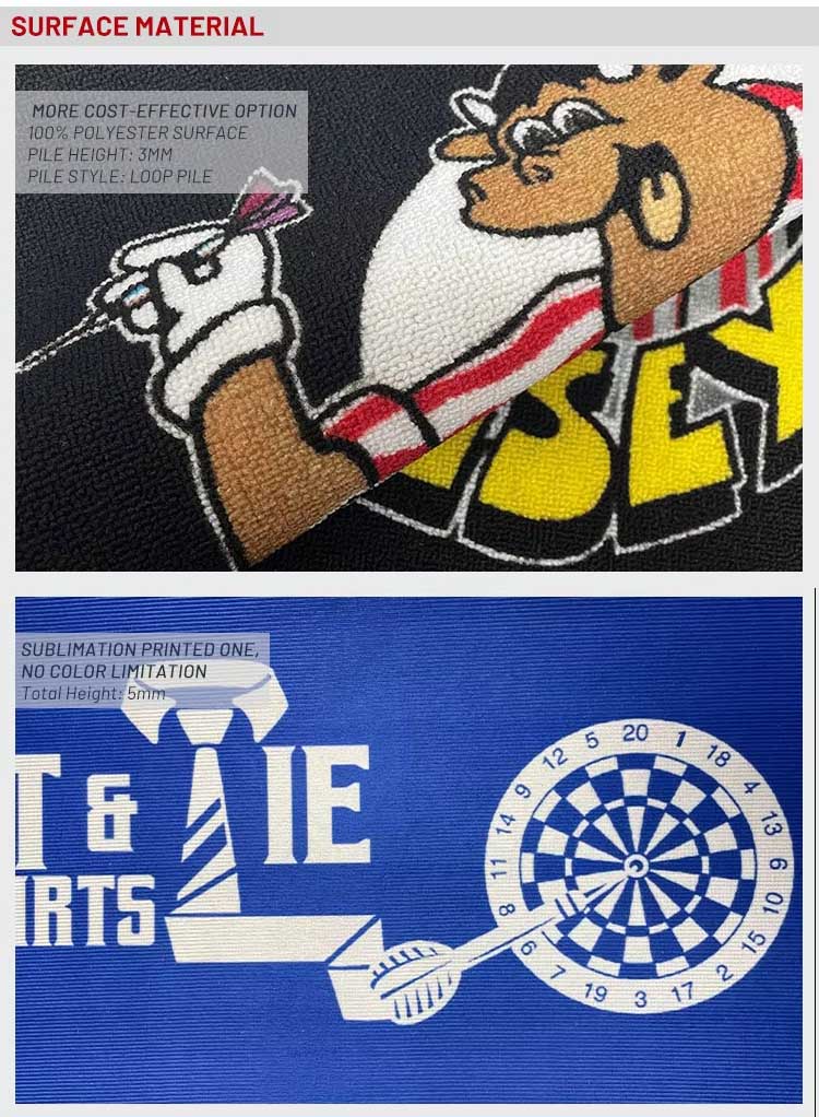 China Factory Custom Heavy Duty Darts Oche Mat Dart Accessories Anti-slip Printed Logo Rubber Dart Mat With Throw Line