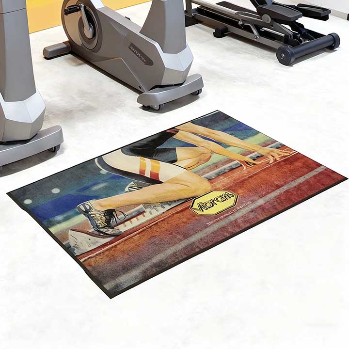 Commercial Gym Rubber Logo Welcome Entrance Mat Branded Floor Carpet Rug Fittness Custom Door Mats With Logo