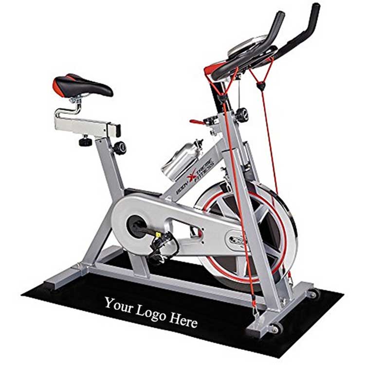 Custom Bicycle Trainer Floor Exercise Indoor Bike Mat Fitness Exercise Step Aerobic Protective Spin Bike Training Floor Mat