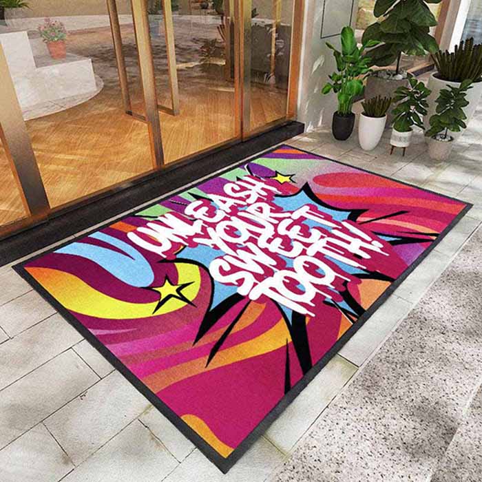Custom Heavy Duty Commercial Entryway Mats Printed Logo Carpet Rug Premium Outdoor Rubber Door Floor Mat