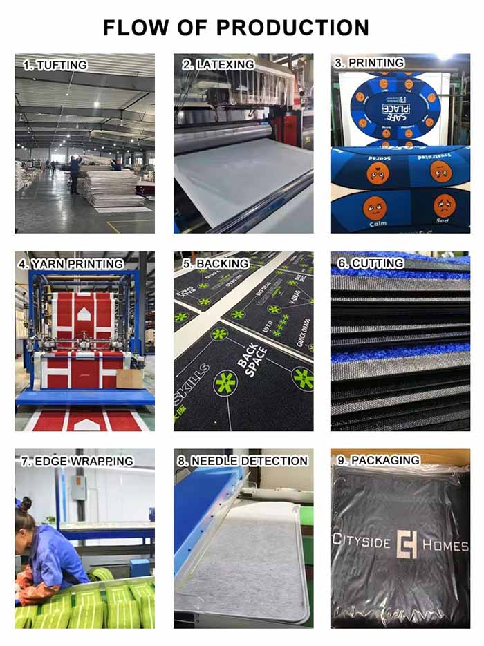 Custom Heavy Duty Commercial Entryway Mats Printed Logo Carpet Rug Premium Outdoor Rubber Door Floor Mat