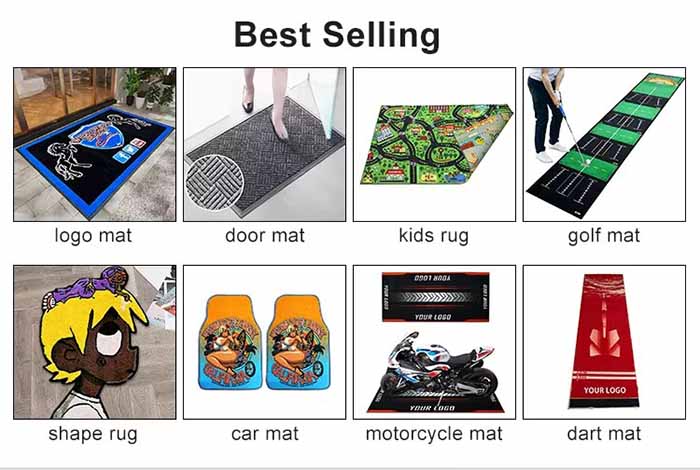Custom Heavy Duty Commercial Entryway Mats Printed Logo Carpet Rug Premium Outdoor Rubber Door Floor Mat