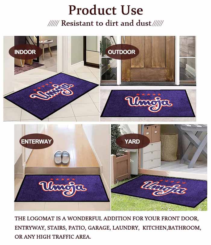 Custom Heavy Duty Commercial Entryway Mats Printed Logo Carpet Rug Premium Outdoor Rubber Door Floor Mat