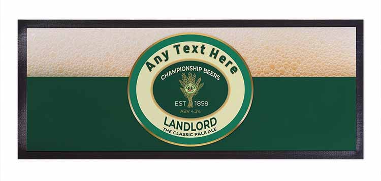 Customized Printed Logo Coffee Whiskey Drinks Use Bartender TPR Beer Mat Counter Table Fabric Rubber Bar Runner Mat