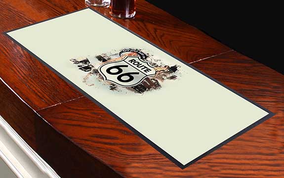 Customized Printed Logo Coffee Whiskey Drinks Use Bartender TPR Beer Mat Counter Table Rubber Bar Runner Mat