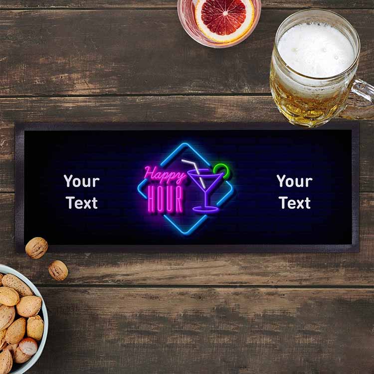 Customized Table Top Rubber Drinking Gin Bar Drying Runner Mat Non Slip Sublimation Cocktail Bartender Pub Beer Mats