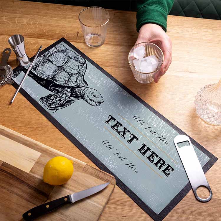 Heat Resistant Fabric Rum Beer Bar Runner Custom Printed Desk Table Counter Runner Mat Advertising Bar Top Mats