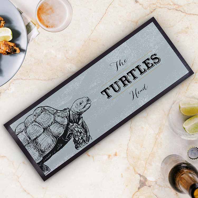 Heat Resistant Fabric Rum Beer Bar Runner Custom Printed Desk Table Counter Runner Mat Advertising Bar Top Mats