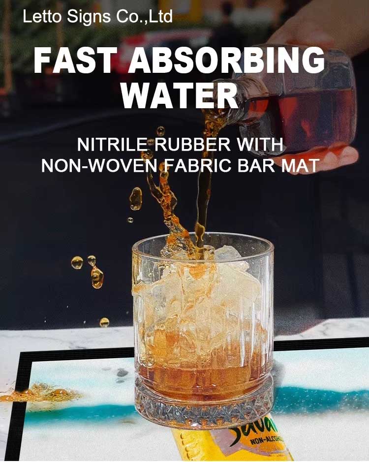 Home Bar Shop Cocktail Custom Rubber Beer Bar Runner Beer Drinking Mat Printed Fabric Bar Mat Personalised Bar Runner