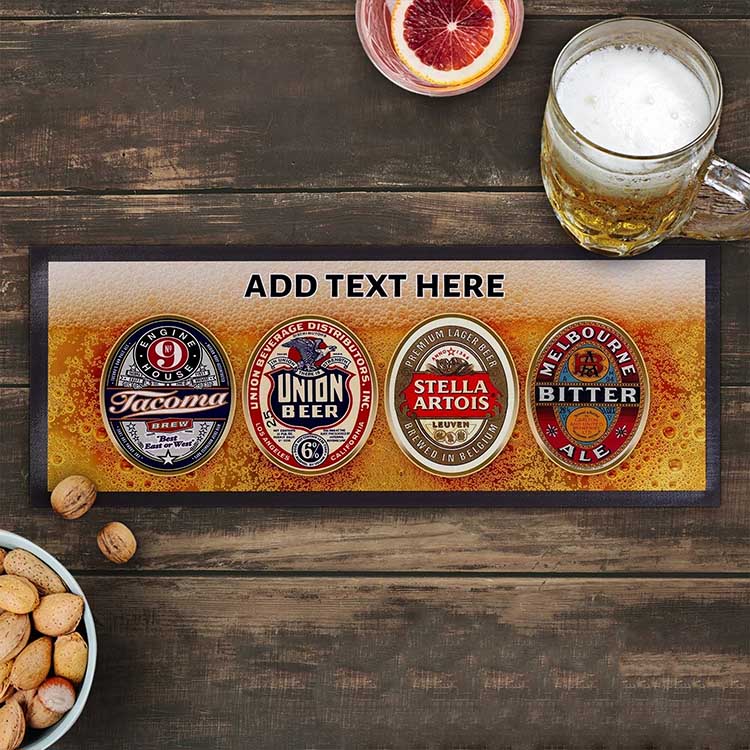 Home Bar Shop Cocktail Custom Rubber Beer Bar Runner Beer Drinking Mat Printed Fabric Bar Mat Personalised Bar Runner (1)