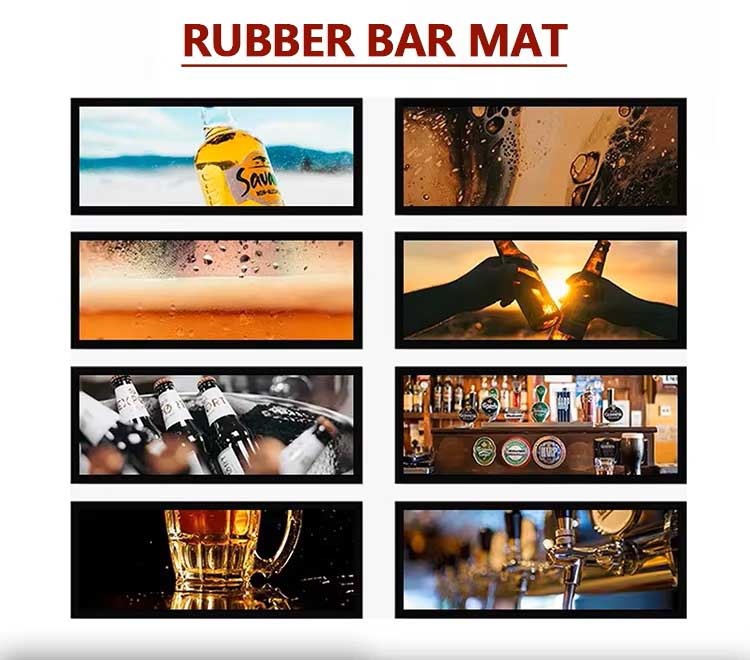 Home Bar Shop Cocktail Custom Rubber Beer Bar Runner Beer Drinking Mat Printed Fabric Bar Mat Personalised Bar Runner