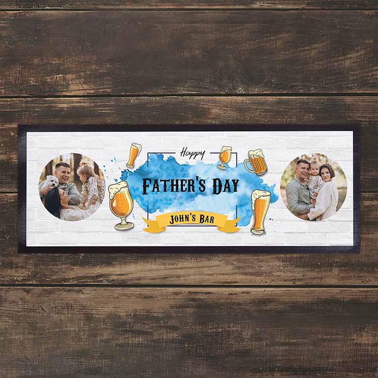 Non-slip Polyester Beer Bar Runner Pub Natural Rubber Bottom Custom Design Printed Counter Mat Rubber Bar Mats