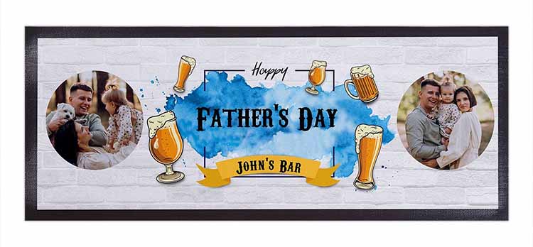Non-slip Polyester Beer Bar Runner Pub Natural Rubber Bottom Custom Design Printed Counter Mat Rubber Bar Mats