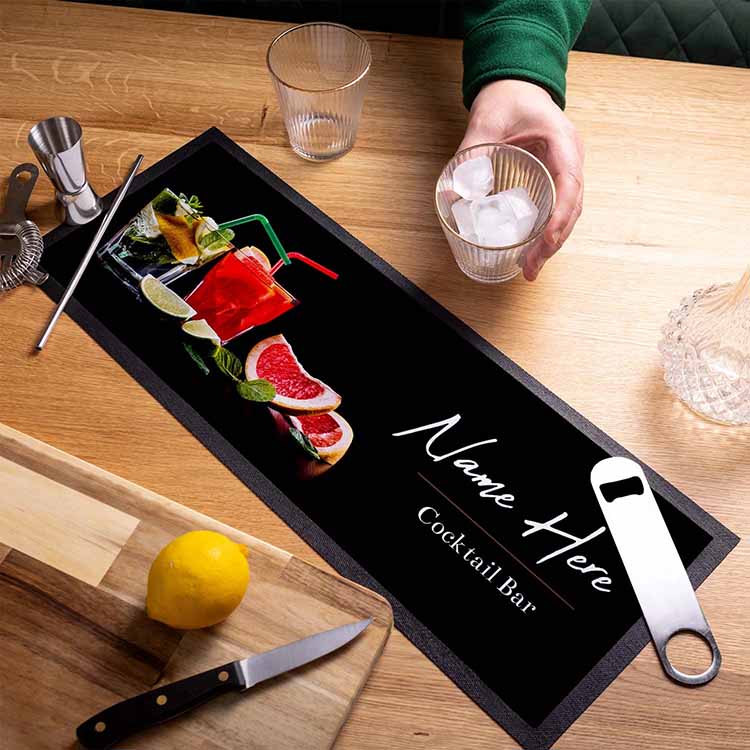 Personalised Knitted Polyester Nitrile Rubber Pub Mats Heat Transfer Dye Sublimation Cloth Printed Felt Beer Bar Mat