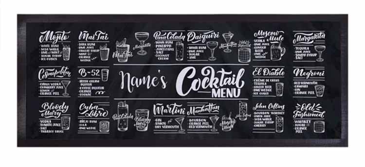 Personalised Logo Printed Bartender Cocktail Felt Rubber Bar Mat Absolut NBR Polyester Cloth Vintage Pub Beer Barmat