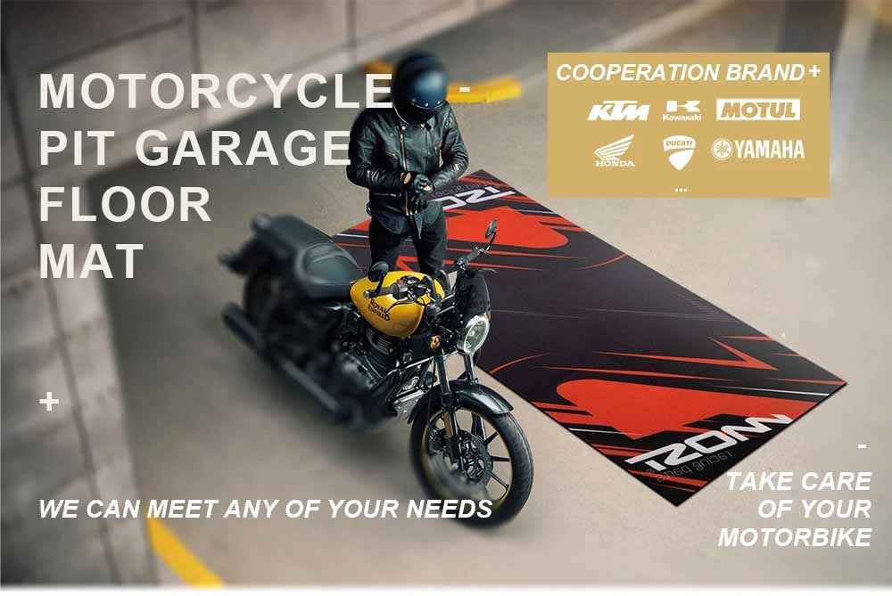 Personalized Oil Resistant Rubber Go Kart Race Pit Mat Garage Floor Carpet Rug Motocross Dirt Bike Motorcycle Mat With Logo