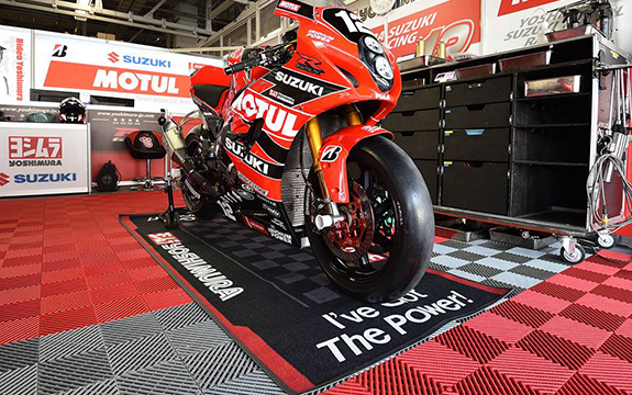 Custom motorcycle pit mat