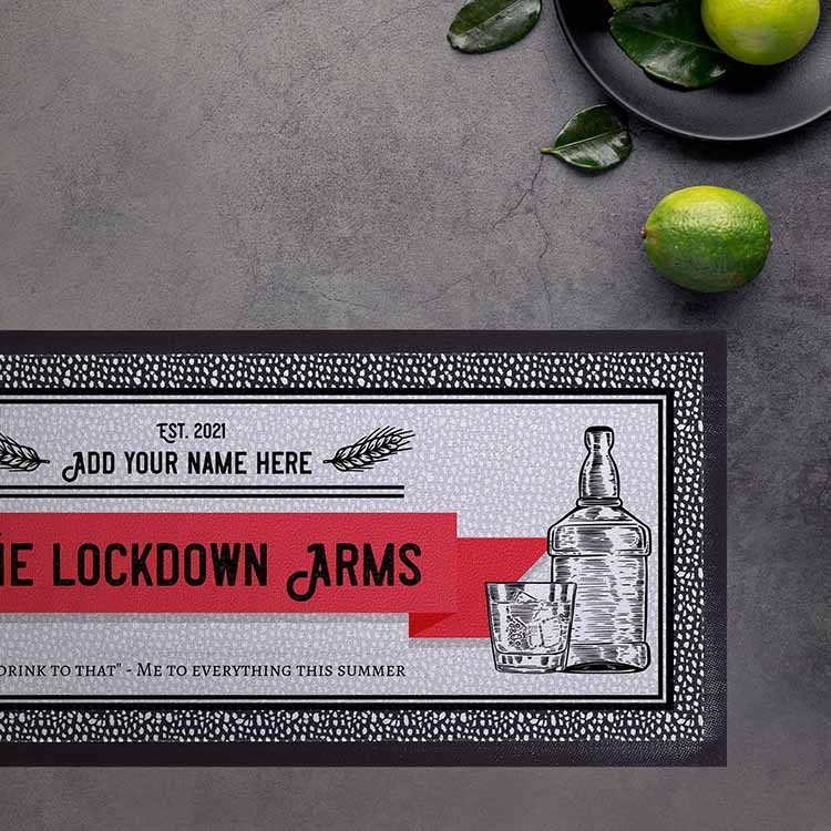 Promotional Brandy Wine Bar Counter Mats Pub Beer Mats Personalised Knitted Polyester Fabric Rubber Bar Runners