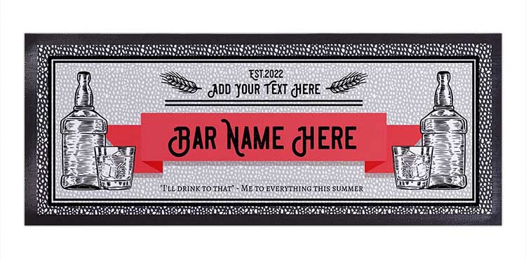 Promotional Brandy Wine Bar Counter Mats Pub Beer Mats Personalised Knitted Polyester Fabric Rubber Bar Runners
