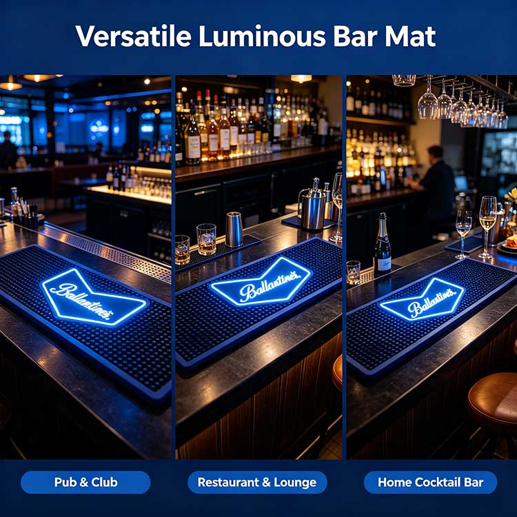 Custom Luminous Bar Mat Ballantine’s Wholesale Versatile For Pub Club Restaurant & Home Bar