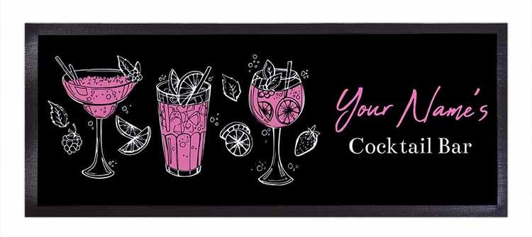 Wine Decanters Gifts & Accessories Personalised Cocktail Pub Beer Mats Collectable Home Bar Runners Rubber Bar Matt