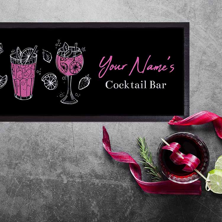 Wine Decanters Gifts & Accessories Personalised Cocktail Pub Beer Mats Collectable Home Bar Runners Rubber Bar Matt
