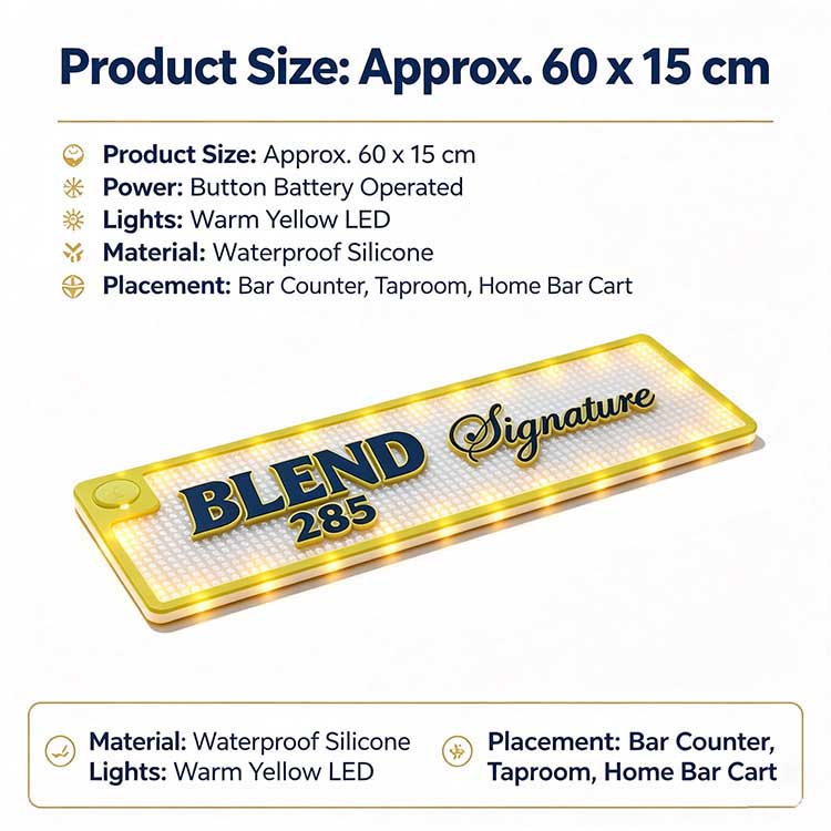 BLEND 285 LED Bar Runner full product specifications size power material chart