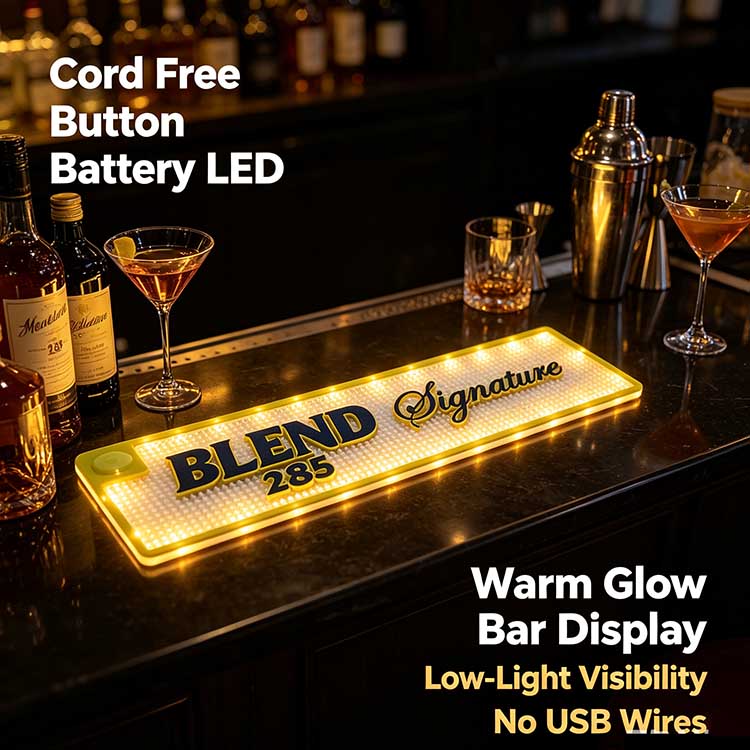 BLEND 285 Cord Free LED Glow Bar Runner battery powered warm light nightclub display mat