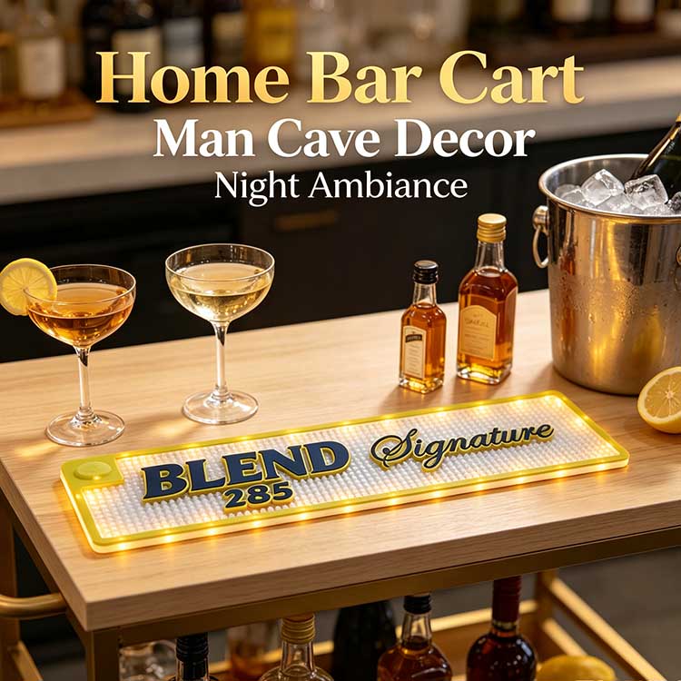 BLEND 285 LED Glow Bar Runner luxury home bar cart man cave night decor