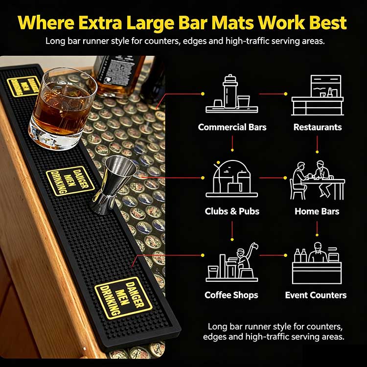Extra large bar mat for commercial bars restaurants clubs pubs home bars coffee shops
