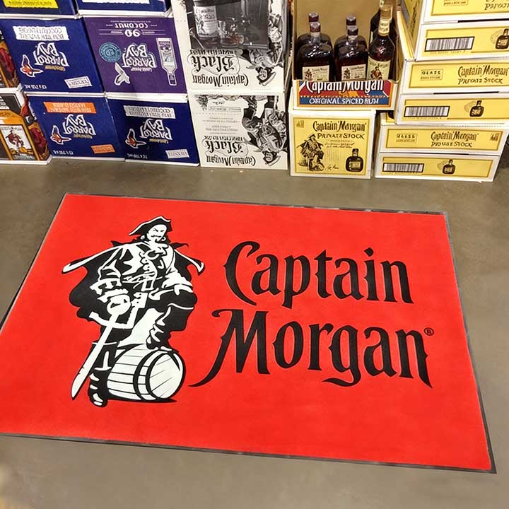 Commercial Heavy Duty Personalized Welcome Mats Logo Carpet Captain Morgan Wine Pos Retail Shop Custom Door Mats