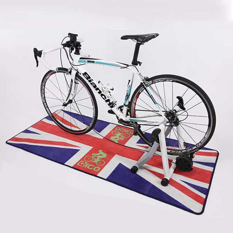 Slip Resistant Bicycle Carpet Trainer Mat Indoor Garage Hallway Custom Printed Bike Exercise Floor Protector Mat
