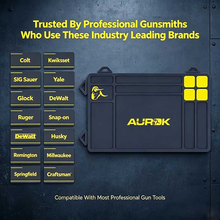 Gun Mats heavy-duty rubber work mat compatible with most mainstream firearm brands for gunsmith maintenance
