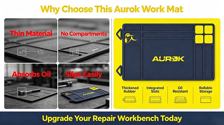 Gun Mats thick compartment rubber mat compared with inferior thin repair mats for firearm maintenance