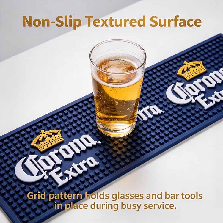 Bar Runner Mat - Non-Slip Textured Surface for Stable Glassware and Bar Tools.