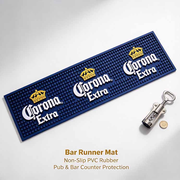 Bar Runner Mat - Non-Slip PVC Rubber for Pub and Bar Counter Protection.