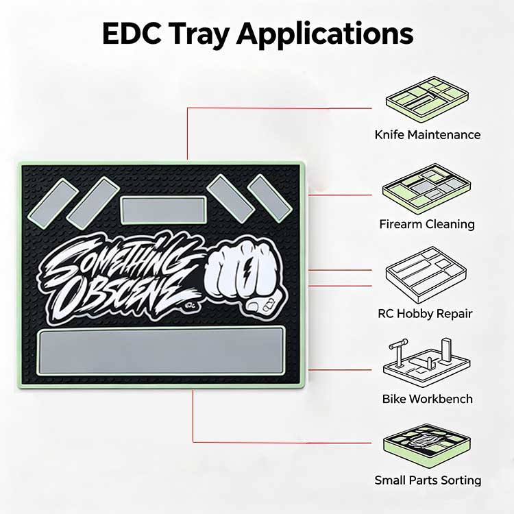Multi-scenario EDC tray for knife maintenance RC hobby repairs and tactical cleaning