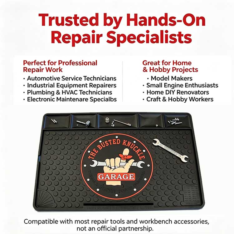 Industrial garage mat trusted by hands-on automotive and repair specialists