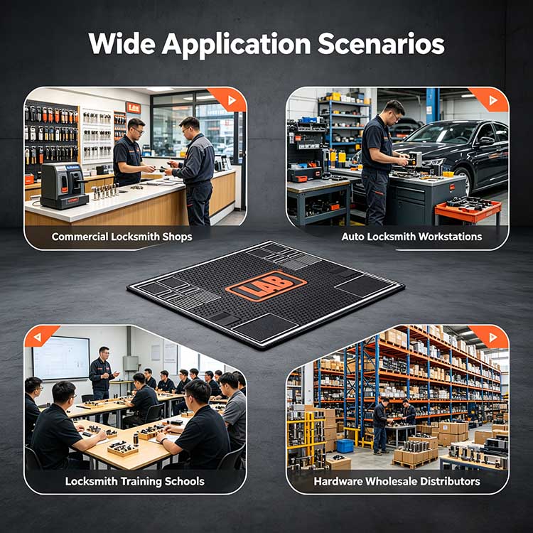 Custom pinning tray for locks application scenarios for automotive, commercial locksmith, and training school use