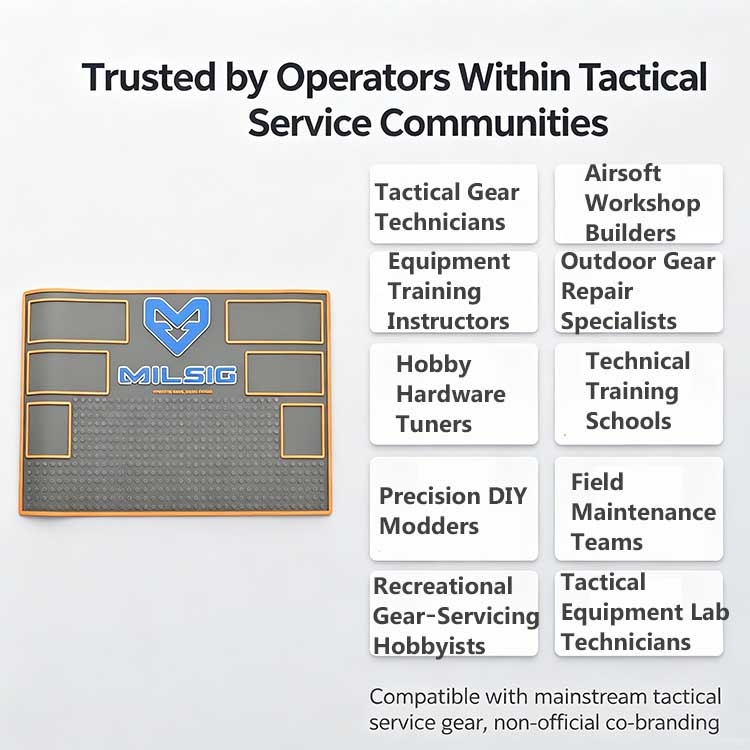 Tactical work mat trusted by airsoft techs and gear service communities.