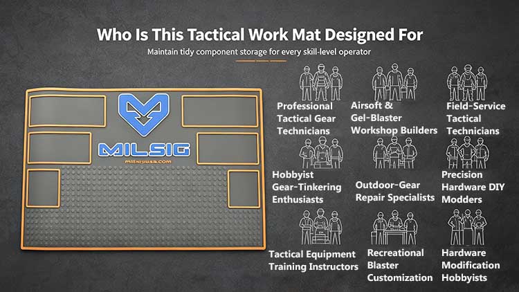 Tactical work mat for airsoft technicians and DIY hardware modders.