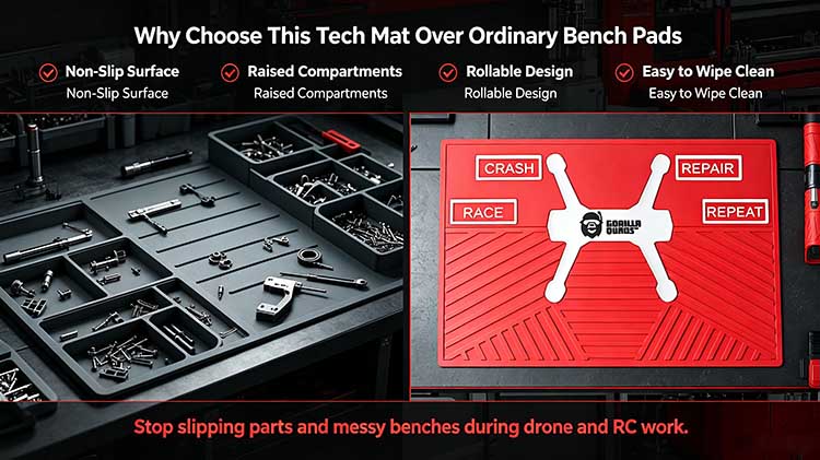 Comparison of segmented zone tech mat versus ordinary hobby pads
