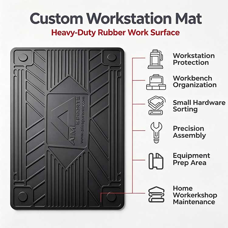 Versatile workstation mat for precision assembly and hobby workshop maintenance.
