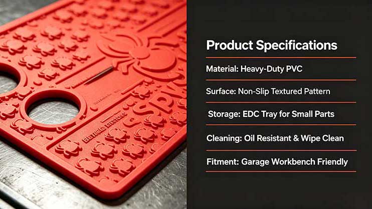 Heavy Duty PVC Knife Maintenance Mat technical specification overview for workshop use