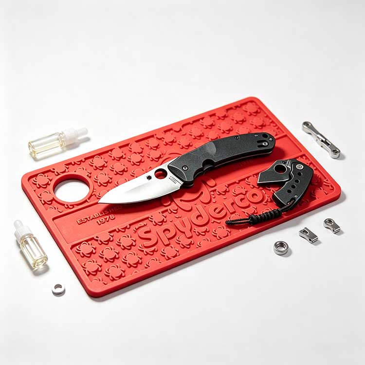 EDC Maintenance PVC Mat Organize Screws, Spacers During Knife Disassembly