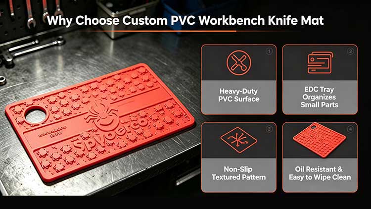 Core Advantages of Custom PVC Workbench Knife Maintenance Mat for knife enthusiasts